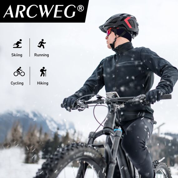 Arcweg Laufmütze Herren Winter Warm Radmütze Winddicht Fleece Mütze Unter Helm Helmmütze Elastisch Sportmütze Weich für Laufen Radfahren Skifahren Motorradfahren Outdoor Unisex 56-61 cm(Dunkelblau)