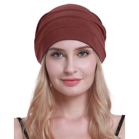 osvyo Baumwolle Chemo Hüte Soft Caps Krebs Kopfbedeckungen für Frauen Haarausfall versiegelt Verpackung ROST ROT