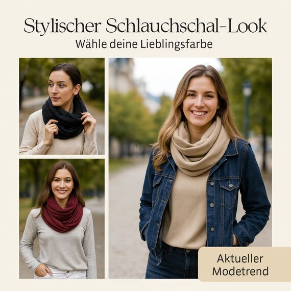 Miobo Schlauchschal Loop für Damen und Herren – Ganzjährig leicht – 100% Viskose