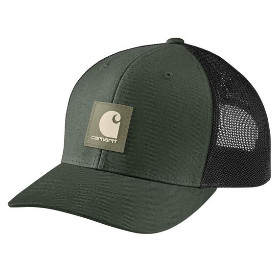 Carhartt Robuste Flex-Twill-Mesh-Rückseite für Herren mit Logo, Forstgrün, Einheitsgröße