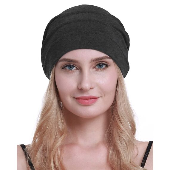 osvyo Baumwolle Chemo Hüte Soft Caps Krebs Kopfbedeckungen für Frauen Haarausfall versiegelt Verpackung DUNKLE Flecken GRAU