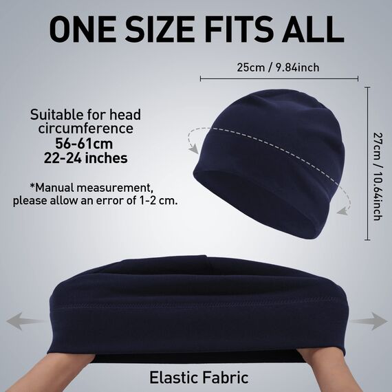 Arcweg Laufmütze Herren Winter Warm Radmütze Winddicht Fleece Mütze Unter Helm Helmmütze Elastisch Sportmütze Weich für Laufen Radfahren Skifahren Motorradfahren Outdoor Unisex 56-61 cm(Dunkelblau)