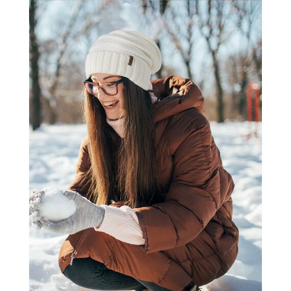 FURTALK Gestrickte Winter Slouchy Beanie Mütze Oversized Unisex Crochet Cable Ski Cap Baggy Slouch Hüte für Frauen Männer, Weiß, Einheitsgröße