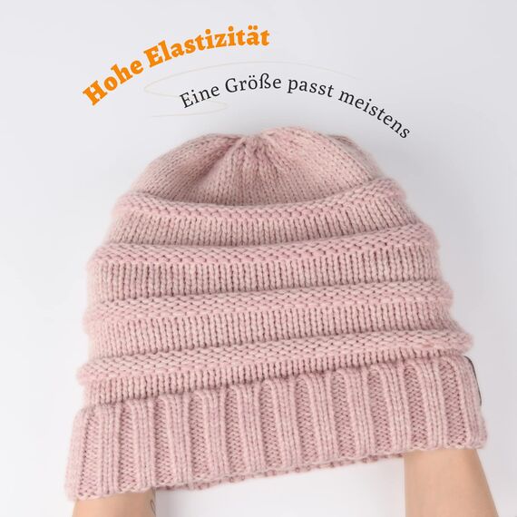 FURTALK Gestrickte Winter Slouchy Beanie Mütze Oversized Unisex Crochet Cable Ski Cap Baggy Slouch Hüte für Frauen Männer, Rosa, Einheitsgröße