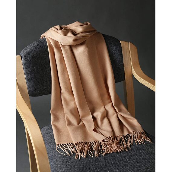 ELF KUCKUCK Schal Damen Winter Baumwolle Winterschal Pashmina Halstuch, Beige