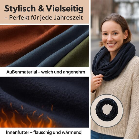 Miobo Schlauchschal Loop für Damen und Herren – Ganzjährig leicht – 100% Viskose