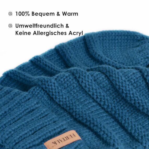 FURTALK Strickmütze Damen Slouch Beanie Mütze Street Style Grobstrick Wintermützen Klassische Weiche Beanie Winter