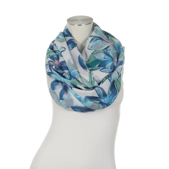 Majea Damen Loop Schal Schlauchschal Halstuch (880024) (blau 12)
