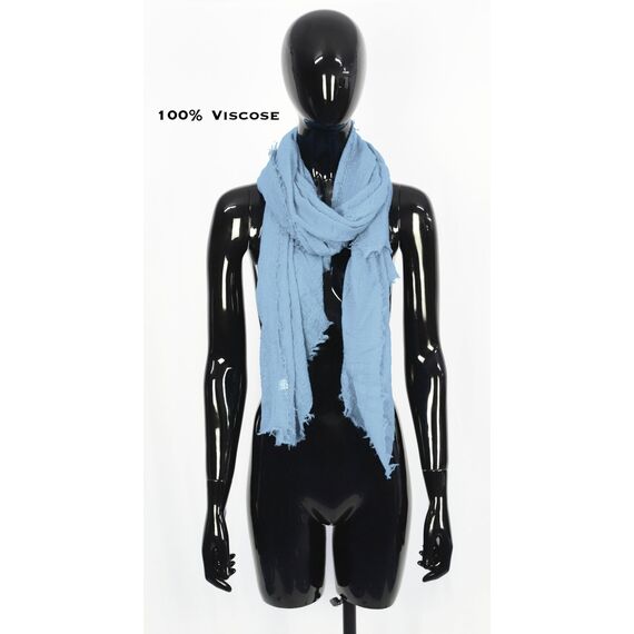 Van Der Rich ® - Schal mit fein gekreppter Oberfläche für Damen und Herren (79-Denim, One Size)