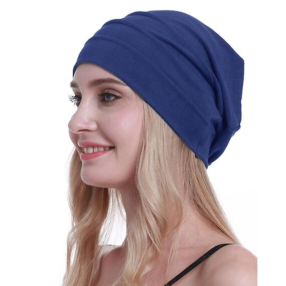 osvyo Baumwolle Chemo Hüte Soft Caps Krebs Kopfbedeckungen für Frauen Haarausfall versiegelt Verpackung,Star Command BLAU