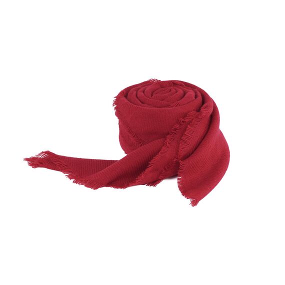 Durio Karoschal Damen Schal Winter Weich Deckenschal Quadratisch Übergroßer Strickschal Kariert Poncho mit Fransen Rot