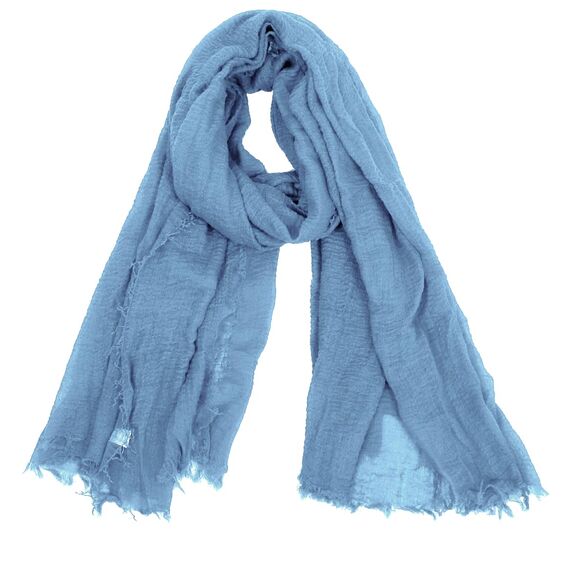 Van Der Rich ® - Schal mit fein gekreppter Oberfläche für Damen und Herren (79-Denim, One Size)