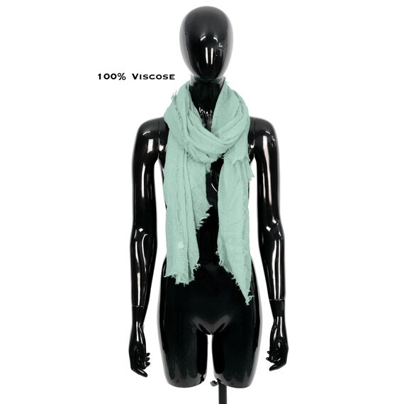 Van Der Rich ® - Schal mit fein gekreppter Oberfläche für Damen und Herren (83-Pastell Türkis, One Size)