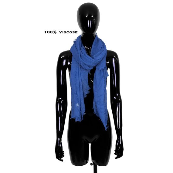 Van Der Rich ® - Schal mit fein gekreppter Oberfläche für Damen und Herren (9-Royalblaue, One Size)
