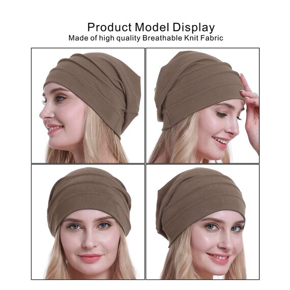 osvyo Baumwolle Chemo Hüte Soft Caps Krebs Kopfbedeckungen für Frauen Haarausfall versiegelt Verpackung Tiefe Aprikose