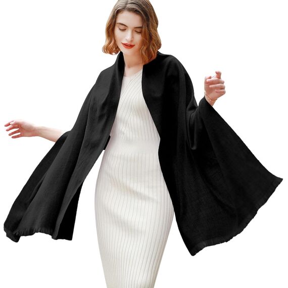 RIIQIICHY Damen Schal Winter Schwarz Pashmina Stola Festlich Herbst xxl schals Tücher für Abendkleider Frauen Hochzeit schultertuch Frühling
