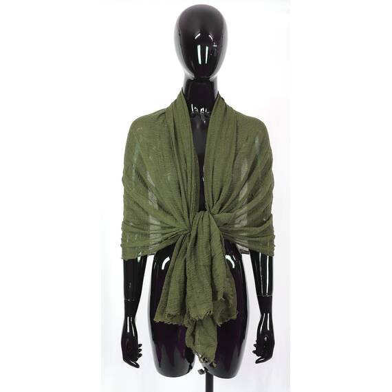 Van Der Rich ® - Schal mit fein gekreppter Oberfläche für Damen und Herren (84-Khaki, One Size)