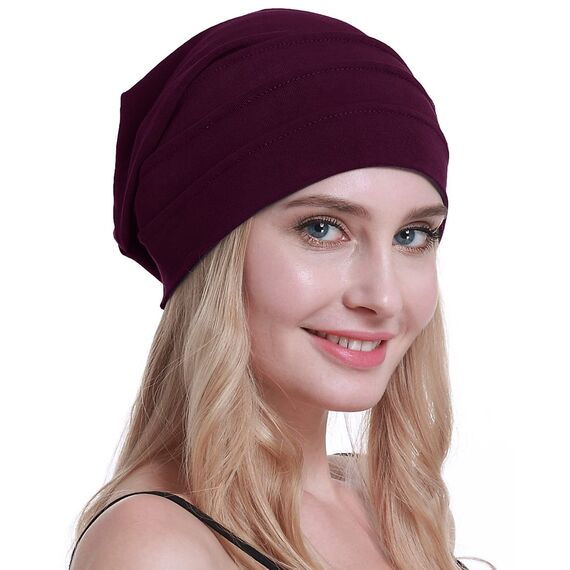 osvyo Baumwolle Chemo Hüte Soft Caps Krebs Kopfbedeckungen für Frauen Haarausfall versiegelt Verpackung Wein