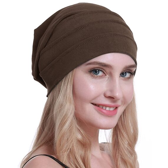 osvyo Baumwolle Chemo Hüte Soft Caps Krebs Kopfbedeckungen für Frauen Haarausfall versiegelt Verpackung Leichter Kaffee