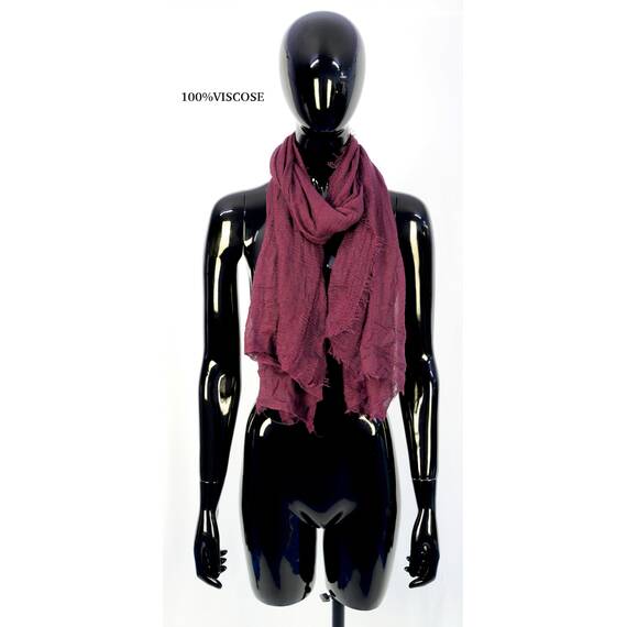 Van Der Rich ® - Schal mit fein gekreppter Oberfläche für Damen und Herren (3-Bordeaux, One Size)