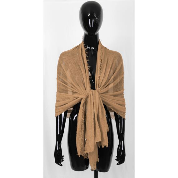 Van Der Rich ® - Schal mit fein gekreppter Oberfläche für Damen und Herren (102-Kamel, One Size)