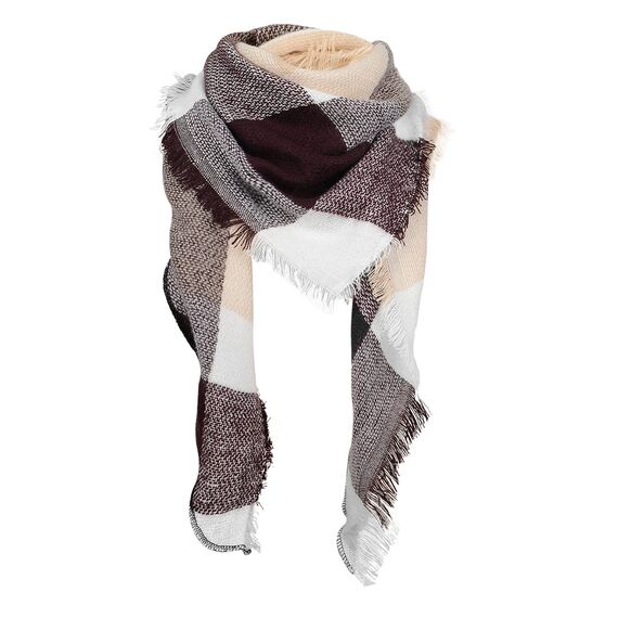 Durio Halstuch Tuch Dreieckstuch Damen Herbstschal Dünn Schal Weich Deckenschal Tuch Elegant Mit Fransen B23-Beige Einheitsgröße