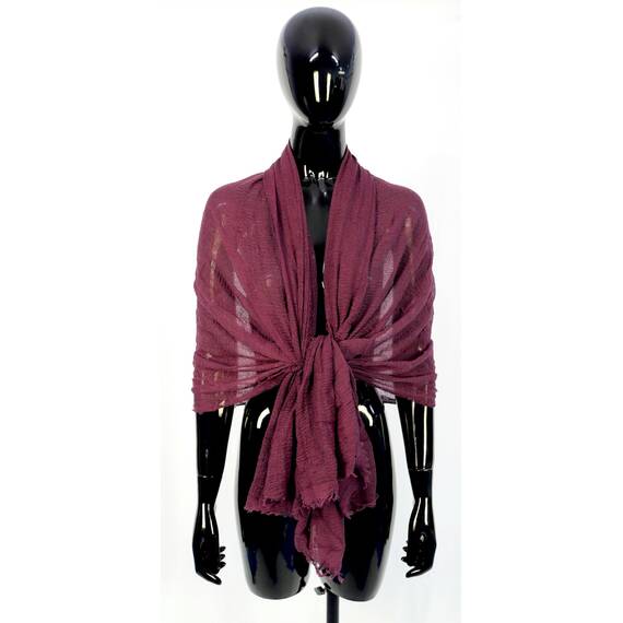 Van Der Rich ® - Schal mit fein gekreppter Oberfläche für Damen und Herren (3-Bordeaux, One Size)