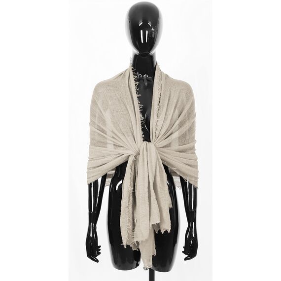Van Der Rich ® - Schal mit fein gekreppter Oberfläche für Damen und Herren (88-Beige, One Size)