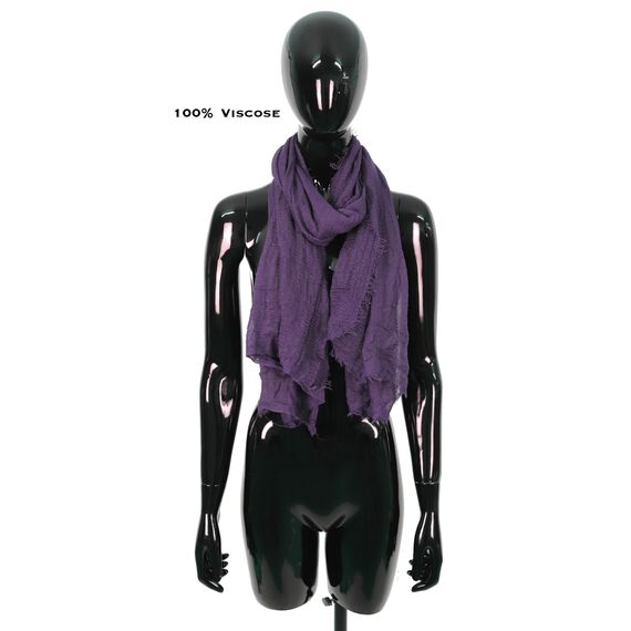 Van Der Rich ® - Schal mit fein gekreppter Oberfläche für Damen und Herren (82-Violett, One Size)