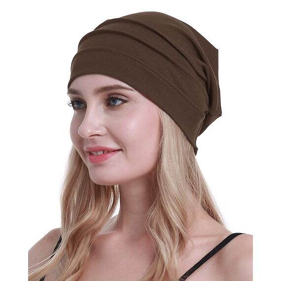 osvyo Baumwolle Chemo Hüte Soft Caps Krebs Kopfbedeckungen für Frauen Haarausfall versiegelt Verpackung Leichter Kaffee