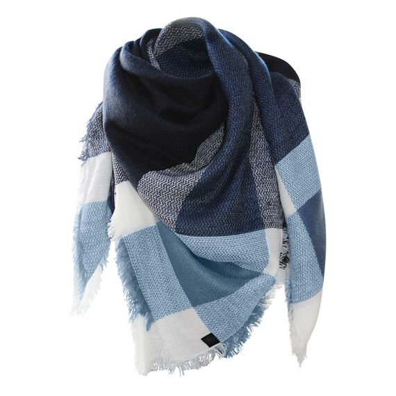 Glamexx24 XXL Kuschelige Damen Poncho Schal mit verschiedenen Mustern, warm und wunderschön, Blau, Einheitsgröße