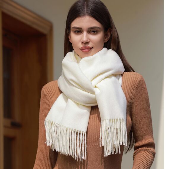 RIIQIICHY Damen Schal Elfenbein Stola Festlich für Abendkleid Pashmina Schals Tücher für Frauen Hochzeit Schultertuch Frühling Winter Schal Warme Kuschelig