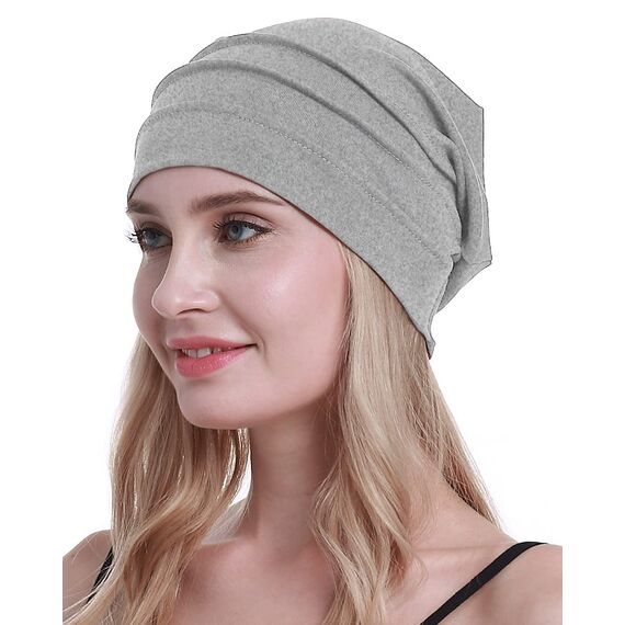 osvyo Baumwolle Chemo Hüte Soft Caps Krebs Kopfbedeckungen für Frauen Haarausfall versiegelt Verpackung HELL FLECKENDES GRAU