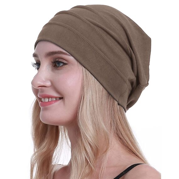 osvyo Baumwolle Chemo Hüte Soft Caps Krebs Kopfbedeckungen für Frauen Haarausfall versiegelt Verpackung Tiefe Aprikose