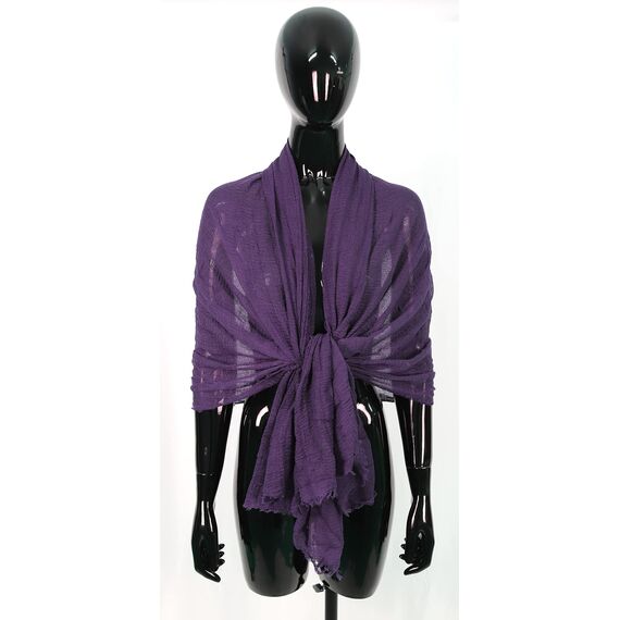 Van Der Rich ® - Schal mit fein gekreppter Oberfläche für Damen und Herren (82-Violett, One Size)