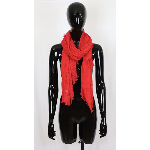Van Der Rich ® - Schal mit fein gekreppter Oberfläche für Damen und Herren (45-Rot, One Size)