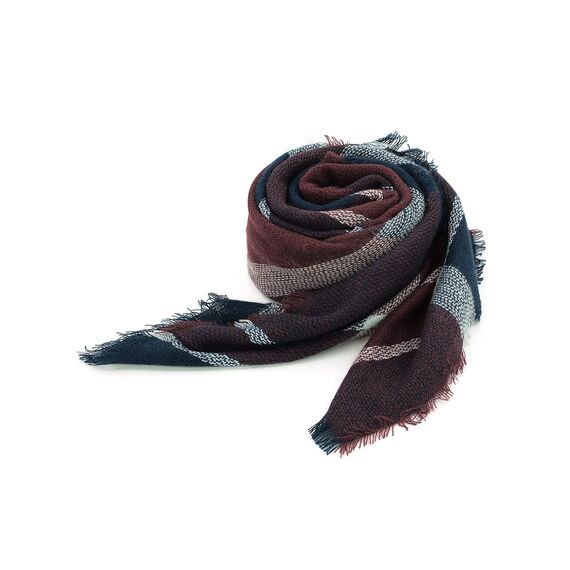 Durio Halstuch Tuch Dreieckstuch Damen Herbstschal Dünn Schal Weich Deckenschal Tuch Elegant Mit Fransen F33-Dunkelrot Einheitsgröße