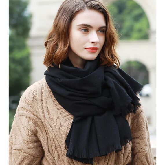 RIIQIICHY Damen Schal Winter Schwarz Pashmina Stola Festlich Herbst xxl schals Tücher für Abendkleider Frauen Hochzeit schultertuch Frühling