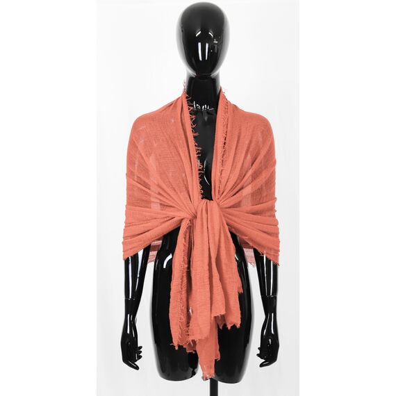 Van Der Rich ® - Schal mit fein gekreppter Oberfläche für Damen und Herren (34-Orange, One Size)