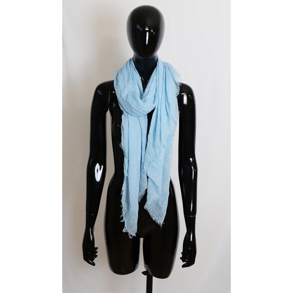 Van Der Rich ® - Schal mit fein gekreppter Oberfläche für Damen und Herren (26-Hellblau, One Size)