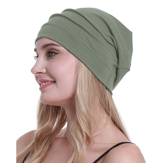 osvyo Baumwolle Chemo Hüte Soft Caps Krebs Kopfbedeckungen für Frauen Haarausfall versiegelt Verpackung HELLOLIVGRAU