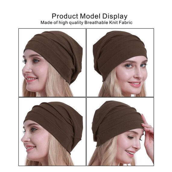 osvyo Baumwolle Chemo Hüte Soft Caps Krebs Kopfbedeckungen für Frauen Haarausfall versiegelt Verpackung Leichter Kaffee
