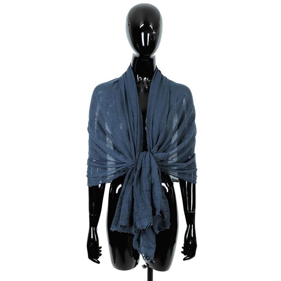 Van Der Rich ® - Schal mit fein gekreppter Oberfläche für Damen und Herren (22-Dunkeldenim, One Size)