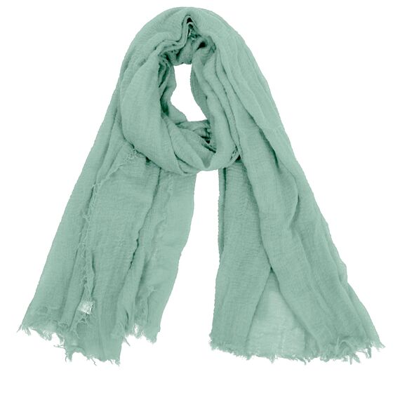 Van Der Rich ® - Schal mit fein gekreppter Oberfläche für Damen und Herren (83-Pastell Türkis, One Size)