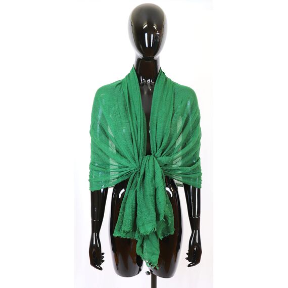 Van Der Rich ® - Schal mit fein gekreppter Oberfläche für Damen und Herren (44-Grün, One Size)