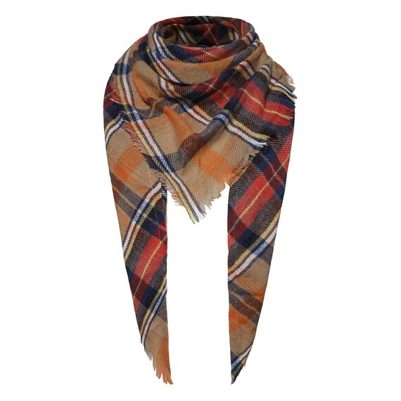 Durio Halstuch Tuch Dreieckstuch Damen Herbstschal Dünn Schal Weich Deckenschal Tuch Elegant Mit Fransen Orange Einheitsgröße