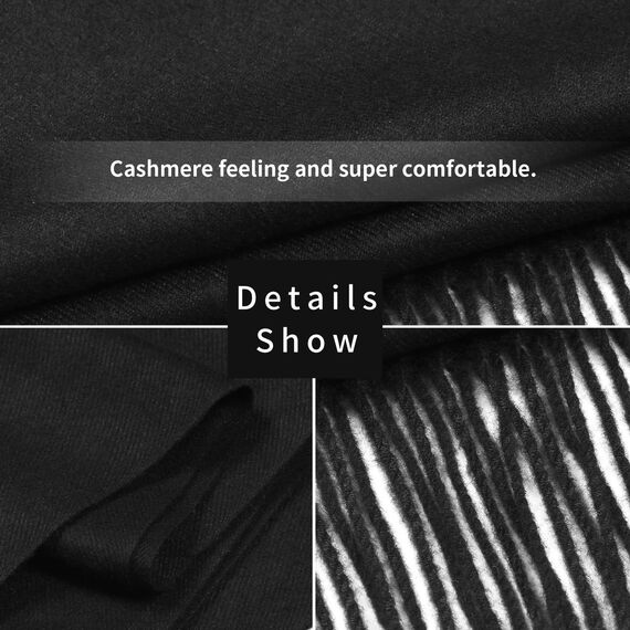 Arctic Penguin Pashmina Schal Kaschmir Stolen Damen Schultertuch für Frauen Hochzeit Kaschmirschal Herren Umschlagtuch Winter/ (Schwarz)