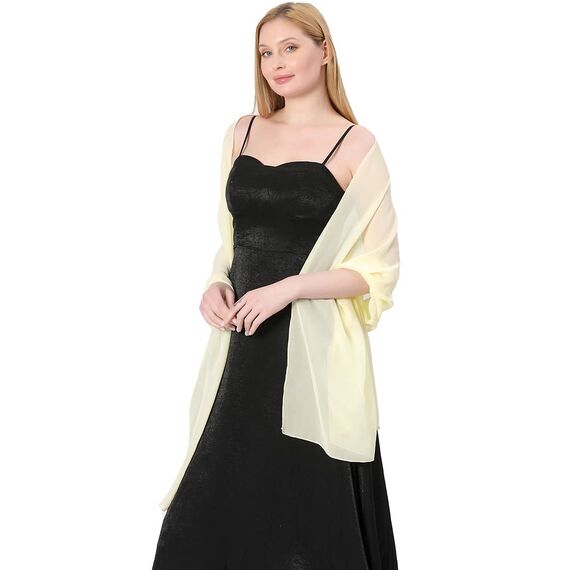 Ladiery Sheer Chiffon Tücher und Wraps für Abendkleider, Damen leichter weicher Schal für Hochzeit Braut Schultertuch