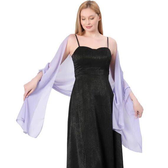 Ladiery Sheer Chiffon Tücher und Wraps für Abendkleider, Damen leichter weicher Schal für Hochzeit Braut Schultertuch