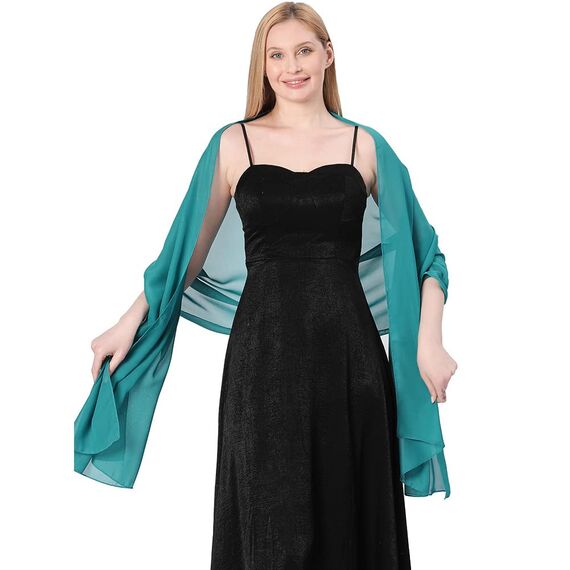 Ladiery Sheer Chiffon Tücher und Wraps für Abendkleider, Damen leichter weicher Schal für Hochzeit Braut Schultertuch